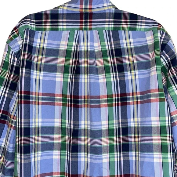 Ralph Lauren Blue Plaid Long Sleeve Button Down Size Large - Picture 5 of 8